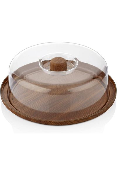 ORCHID EVELIN Round Bread & Cake Serving Box, Tray with See-Through Lid, Cake Storage Keeper