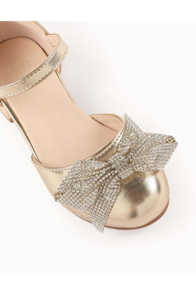 Ziddy Sparkly Shoes with Heel for Girls, Gold