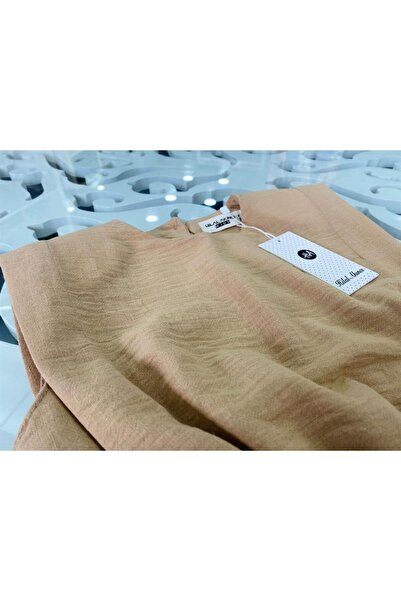 Hilal Akıncı Kids Bluză de in pentru fete, pantaloni harem cu detaliu cuțit la picior, set de 2 piese