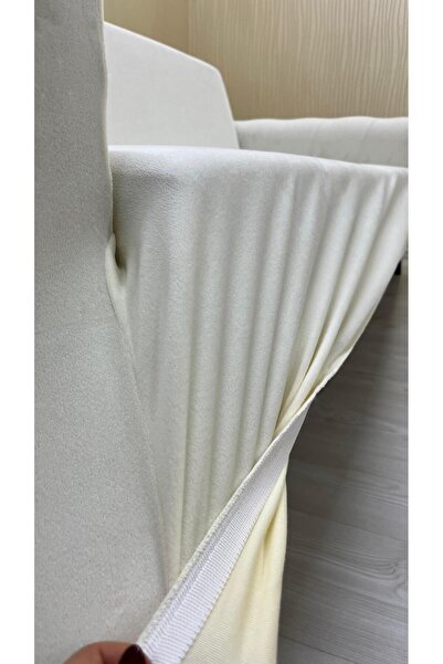 Sahaneev İTALYAN SÜET KUMAŞ SANDALYE KILIFI KREM RENK (4 ADET)