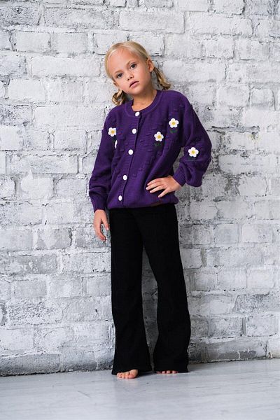 Hilal Akıncı Kids Girl's Daisy Embroidered Cardigan Knitwear Trousers Double Set