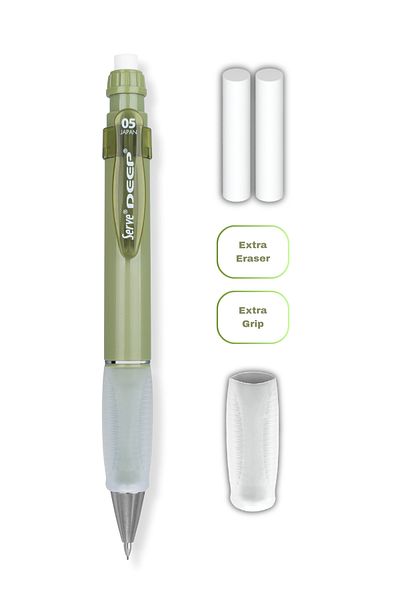 Serve Deep Versatil Pencil 05mm- Earth Tones - Set with Refills (Grip and Eraser)