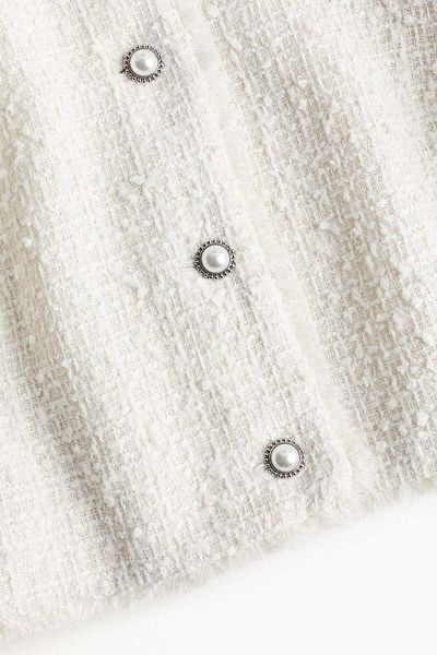 H&M Cropped bouclé-weave jacket
