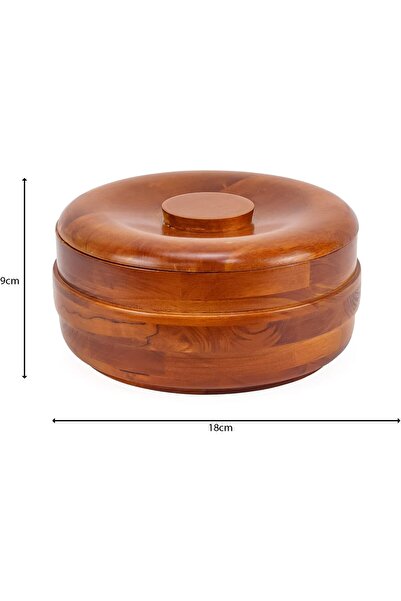 Winds Trading 18cm Rustic Wooden Bowl with Lid –Storage,Serving,Keeps Food Warm, for Bread & Spices