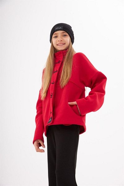 Hilal Akıncı Kids Girl's Faith Written Three Thread Jacket Steel Interlock Black Spaghetti Trousers Beret 3-Piece Set