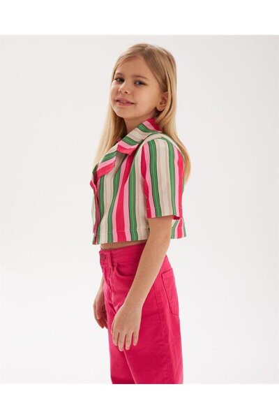 Hilal Akıncı Kids Girl's Padded Lined Crop Blazer Jacket Colorful Trousers 2-...