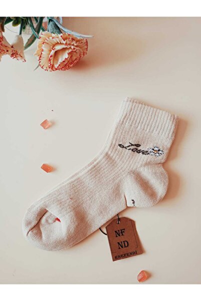 ENEFENDİ 2 чифта памучни, без шевове, ароматизирани, с ликорисови ивици, къси чорапи до прасеца, в цвят кафе, дамски чорапи, размер 36-40