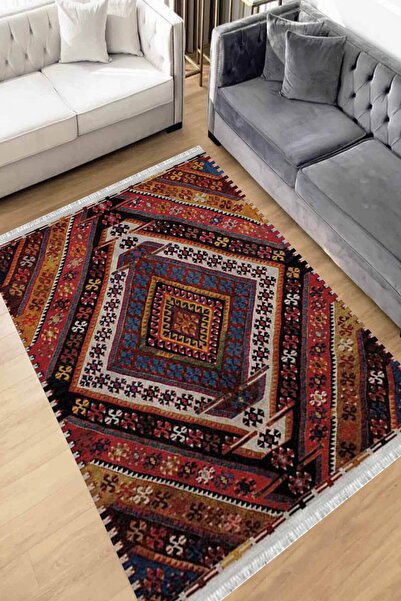 Motto Rug Store Eko Dijital Baskı Yıkanabilir Kaymaz Taban Dekoratif Salon Ha...