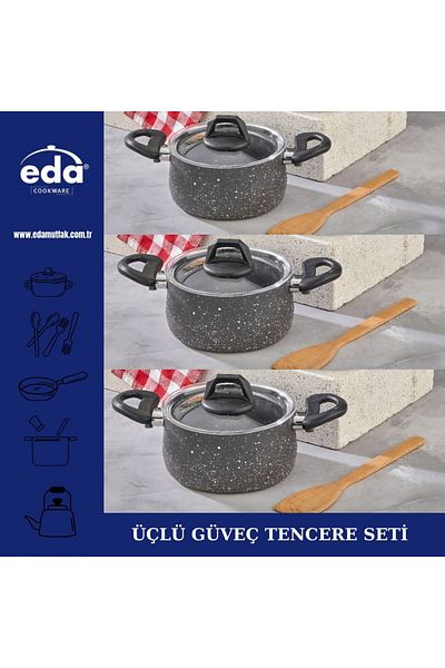 Eda Triple Casserole Pot Set - 16/18/20 Pieces