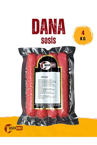Hotdog Dana Sosis – 4 Kg | %100 Dana Eti, Mükemmel Lezzet!