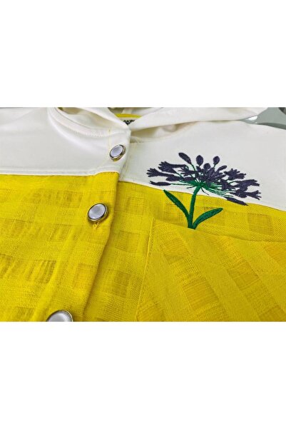 Hilal Akıncı Kids Girl's Pearl Buttoned Embroidery Detailed Tied Front Shirt Checkered Pants Set of 2