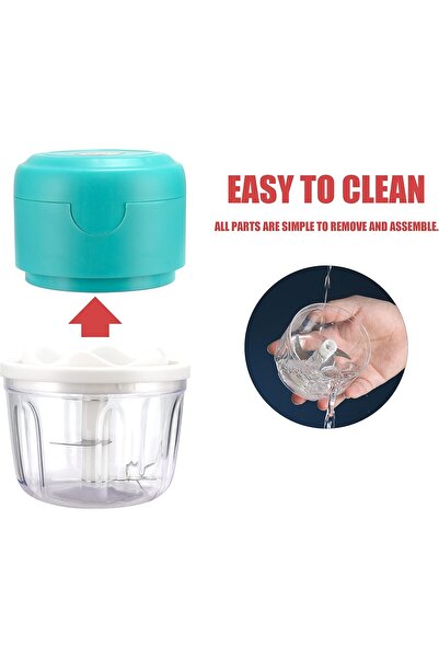 sonashi SMC-15 Mini Chopper w/ 350ml Bowl, USB Charging, LED Indicator, Stainless Steel Blades