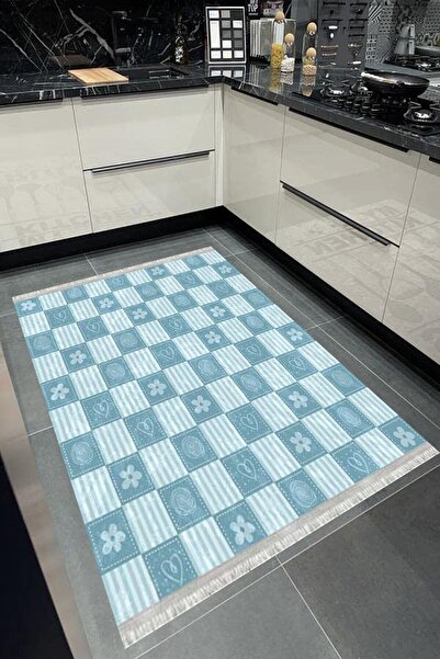 Motto Rug Store Eko Dijital Baskı Kaymaz Tabanlı Leke Tutmaz Makinede Yıkanabilir Dekoratif Mutfak Halısı