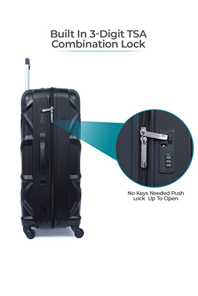 PARAJOHN Matrix 24-Inch Medium ABS Hard Case Checked-In Luggage Trolley Bag with 8 Spinner Wheels and Lock