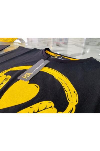 Hilal Akıncı Kids Căști pentru fete, tricou negru imprimat, blugi cu lanț, cu scris, Capri, fără pălărie, set de 2 piese