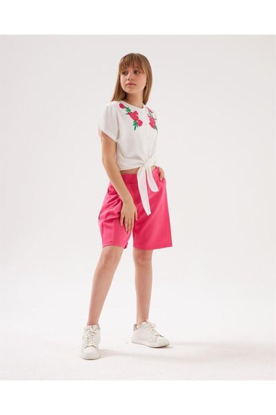 Hilal Akıncı Kids Devojčin vez detaljan na prednjoj strani Na vezivanje bela ...