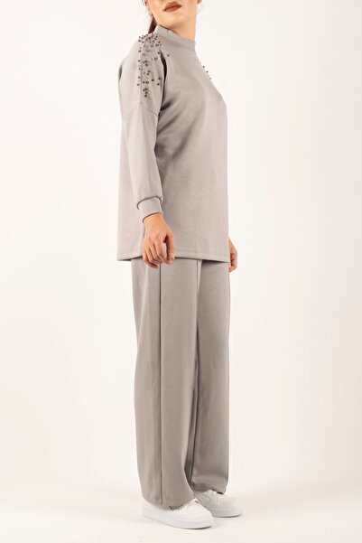 İKLİM LİFE Omuz Taşlı Tunik Pantolon Takım