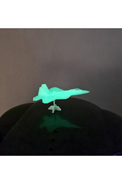 eoshop Karanlıkta Parlayan F22 Raptor Uçak ve Stand Maketi Kit Kart seti