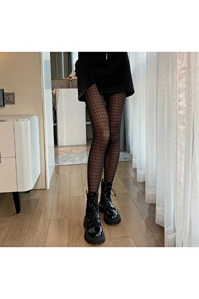 Freya KARE DESENLİ KÜLOTLU ÇORAP