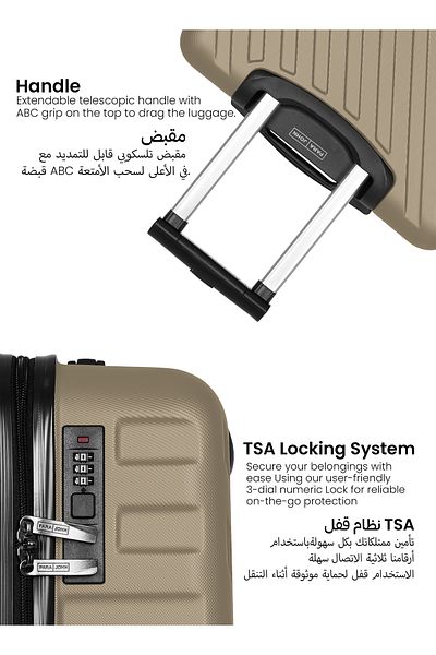 PARAJOHN Strato Lightweight Abs Hard Side 8 Spinner Wheels Luggage Checked-in Trolley Bag With Lock - 24 Inch