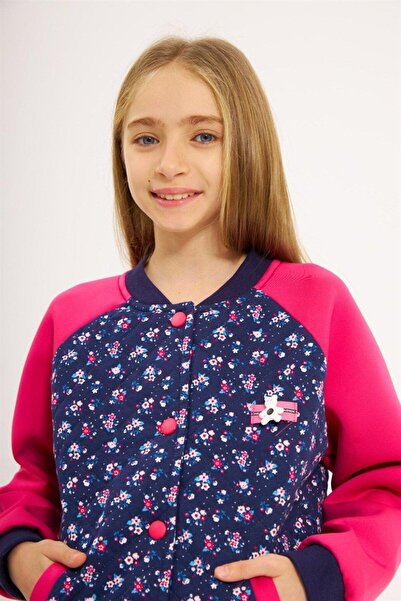 Hilal Akıncı Kids Girl's Scuba Fabric Lined College Jacket Skirt 2-Piece Set