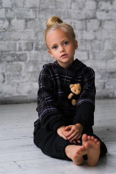 Hilal Akıncı Kids Dečija majica sa detaljnim medvedićem, dvostruki set od Kar...