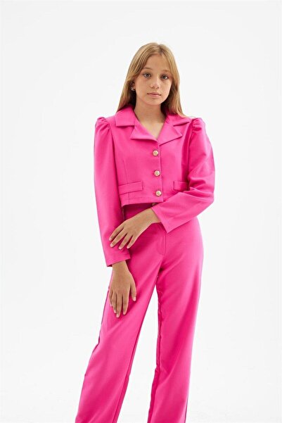 Hilal Akıncı Kids Set de 2 piese pentru fete, cu nasturi aurii, cu buzunare ornamentale