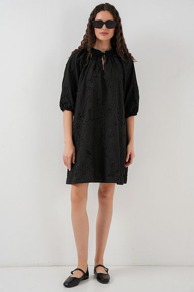 Bigdart Rochie scurtă cu model pentru femei 2528 - neagră