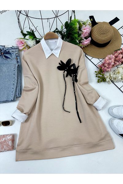 YEDİLALE Flower Detailled Tunic
