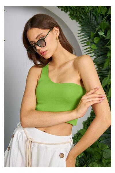 TIFFANY&TOMATO Tek Omuz Crop Top