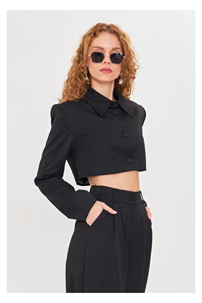 TIFFANY&TOMATO Düğmeli Crop Blazer Ceket