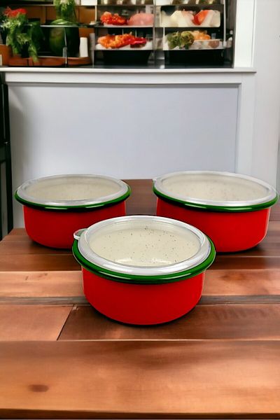 İnci Emaye No. 14 - 16 - 18 Enameled Storage Container Set of 3