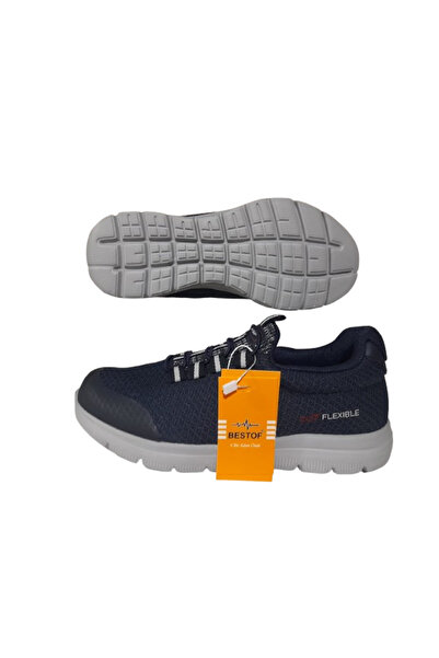 Best Of Bestof Navy Blue Elastic Lightweight Unisex Walking Casual Shoes
