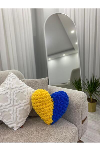 Melonndesign Taraftar Kalp Yastık–takım Renklerinde Dekoratif Yastık | Taraftar Renklerinde Hediyelik/fenerbahçe