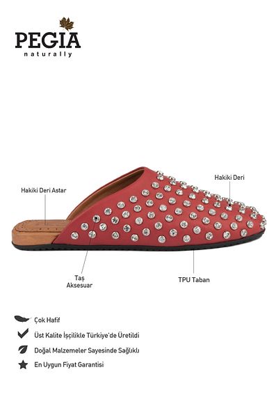 Pegia Papuci din piele naturală Stone 700956