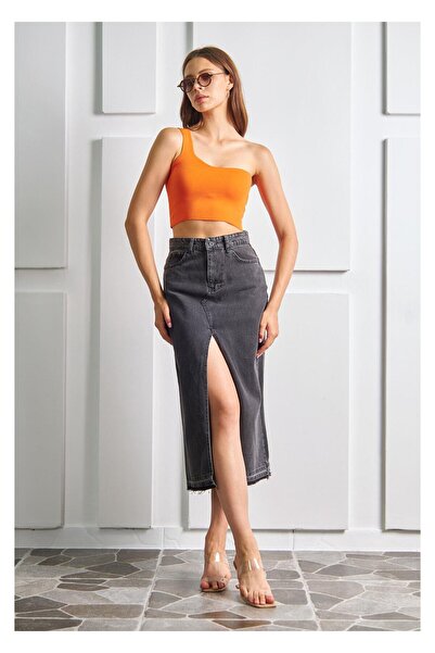 TIFFANY&TOMATO Tek Omuz Crop Top