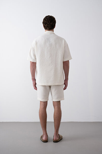 İLKCET MODA Embossed Pattern Men's Shorts