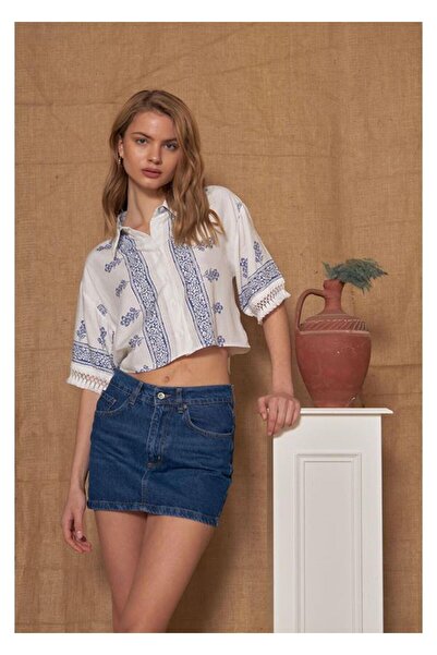 TIFFANY&TOMATO Antik Desenli Kolları Püsküllü Gömlek