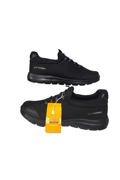 Best Of Bestof Black Elastic Lightweight Unisex Walking Casual Shoes
