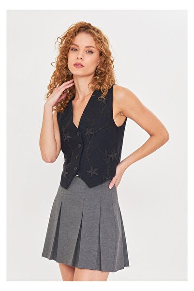 TIFFANY&TOMATO Pileli Poliviskon Etek