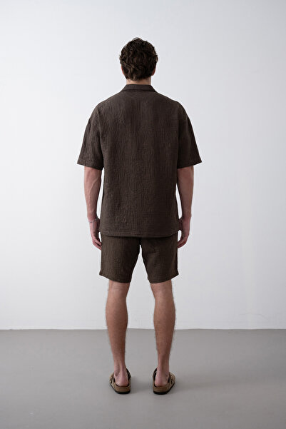 İLKCET MODA Голяма мъжка риза с релефен модел