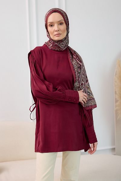 LOCCO Γυναικείο Nervur Cupra Tunik Claret Red