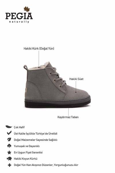 Pegia Zippered Children's Boots with Fur Inside