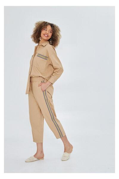 TIFFANY&TOMATO Yanları Nakışlı Gabardin Pantolon