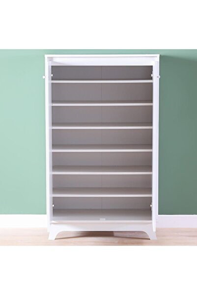 Danube Home Jazz 21-Pair Shoe Cabinet-White L80xW40xH134cm
