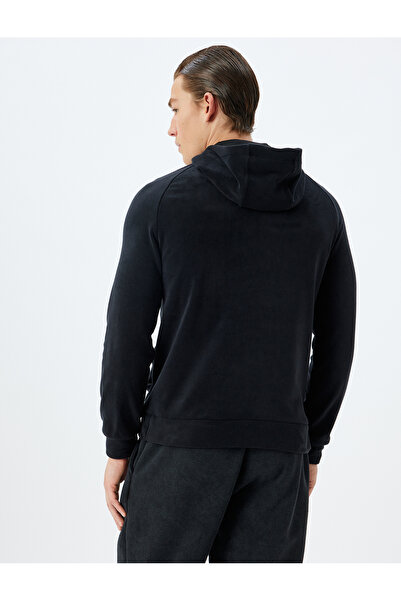 Koton Boxy Hooded Sports Sweatshirt with Thick Fabric Zipper Kangaroo Pocket