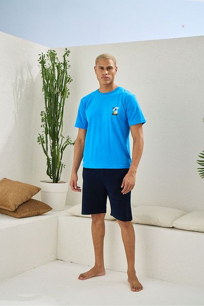 KLY 2021 Set pantaloni scurți din bumbac pieptănat Terry cu gâtul O