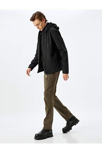 Koton Oversize Sports Sweatpants with Stitching Detail, Buttoned Zipper Pocket