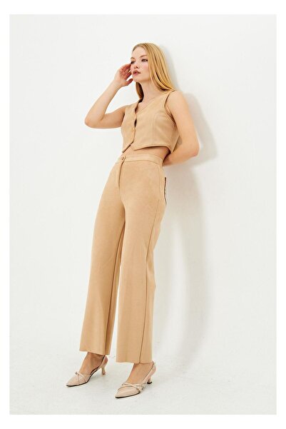 TIFFANY&TOMATO Taş İşlemeli Süet Pantolon