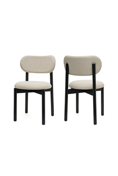 Tunçay Sandalye Ocean Siyah Ahşap 2'li Mutfak Salon Yemek Odası Sandalyesi